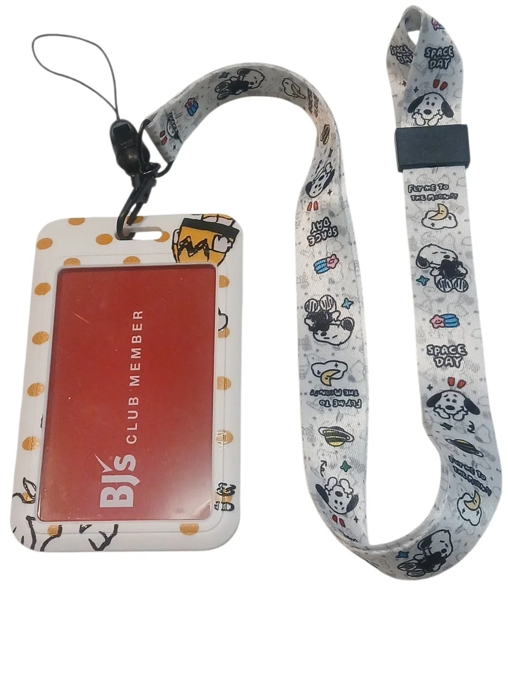Peanuts - NWT, Snoopy & Charlie Brown Lanyard, Adjustable Strap, See Thru ID...